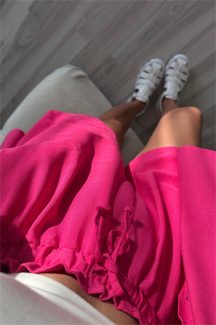 Fırfır Bel Pembe Müslin Takım