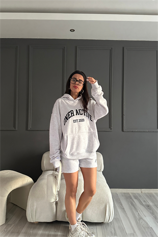 Gri Şort Sweat Takım