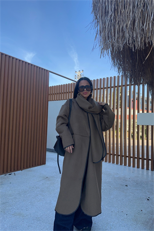 Haki Atkılı Kaşe Kaban