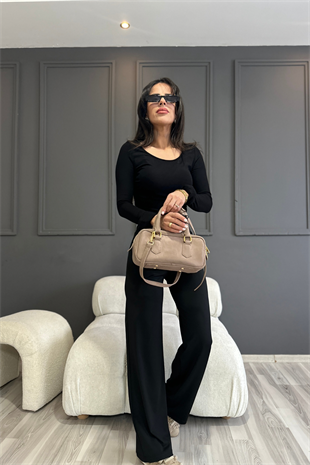HU2145 Siyah Likralı Boru Paça Pantolon 