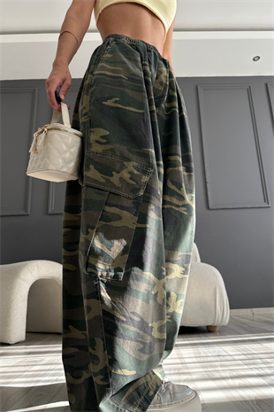 Kamuflaj Bol Baça Tactical Pantolon