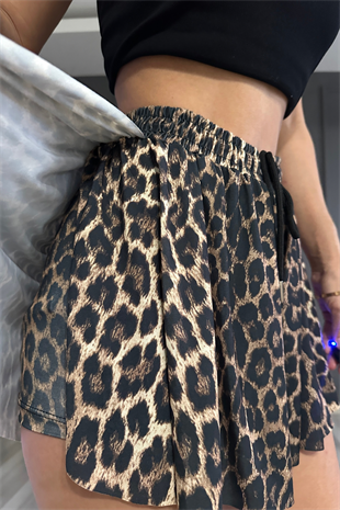 Leopar Şort Etek