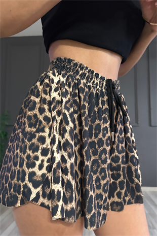 Leopar Şort Etek
