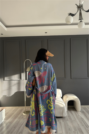 Mavi Sea World Tasarım Kimono