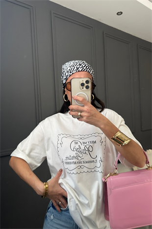 Meet Me Beyaz Tshirt
