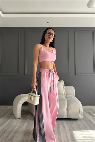 Paraşüt Detay Premium Üçlü Pembe Takım
