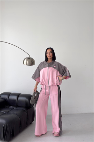 Paraşüt Detay Premium Üçlü Pembe Takım