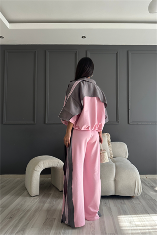 Paraşüt Detay Premium Üçlü Pembe Takım