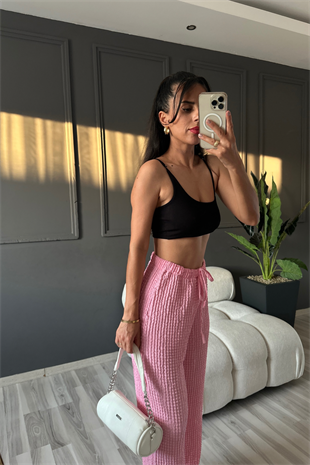 Pembe Burble Pantolon