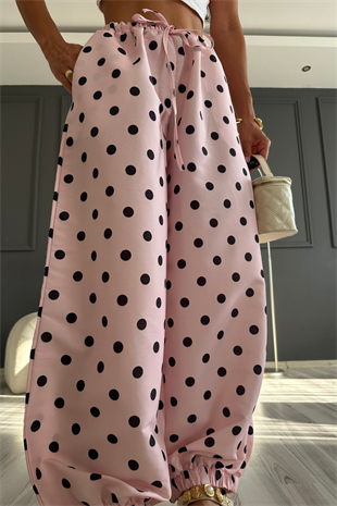 Pembe Puantiye Balon Pantolon