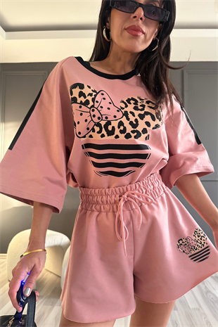 Pembe Siyah Şeritli Takım
