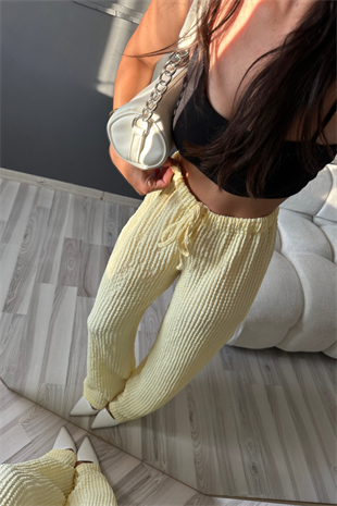Sarı Burble Pantolon