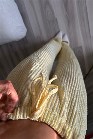 Sarı Burble Pantolon