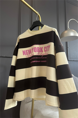 Sarı Kahve New York Sweat