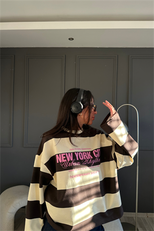 Sarı Kahve New York Sweat