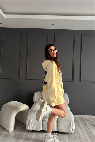 Sarı Şort Sweat Takım