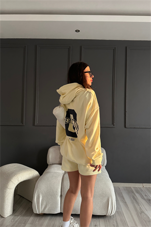 Sarı Şort Sweat Takım