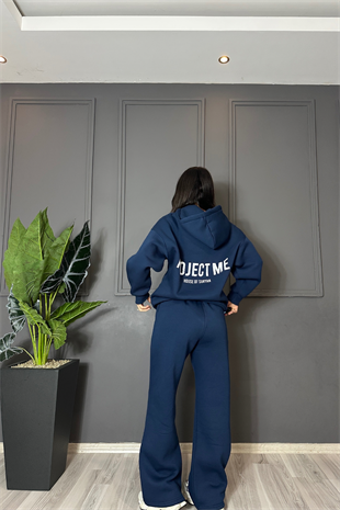 Sırt Detaylı Prct Mavi Eşofman Takım