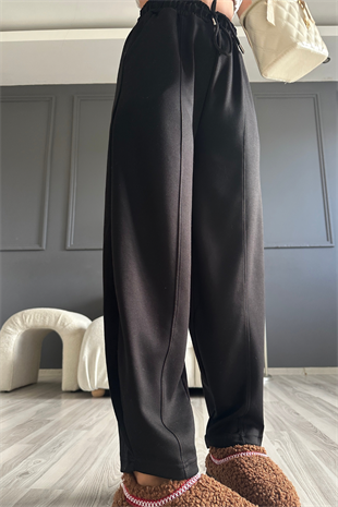 Siyah Çımalı Balon Model Pantolon