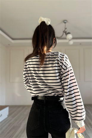 Siyah Çizgili Clnt Sweatshirt