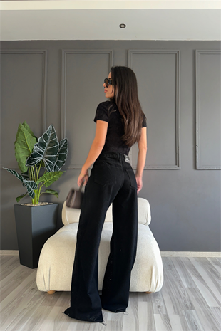 Siyah Işıltılı Denim