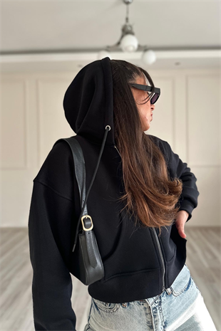 Siyah Kapişonlu Style Of Sweatshirt
