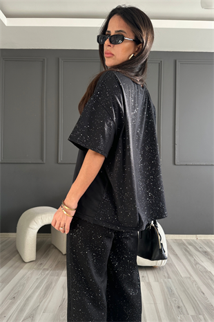 Siyah Simli Tshirt