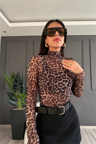 Transparan Leopar Bluz