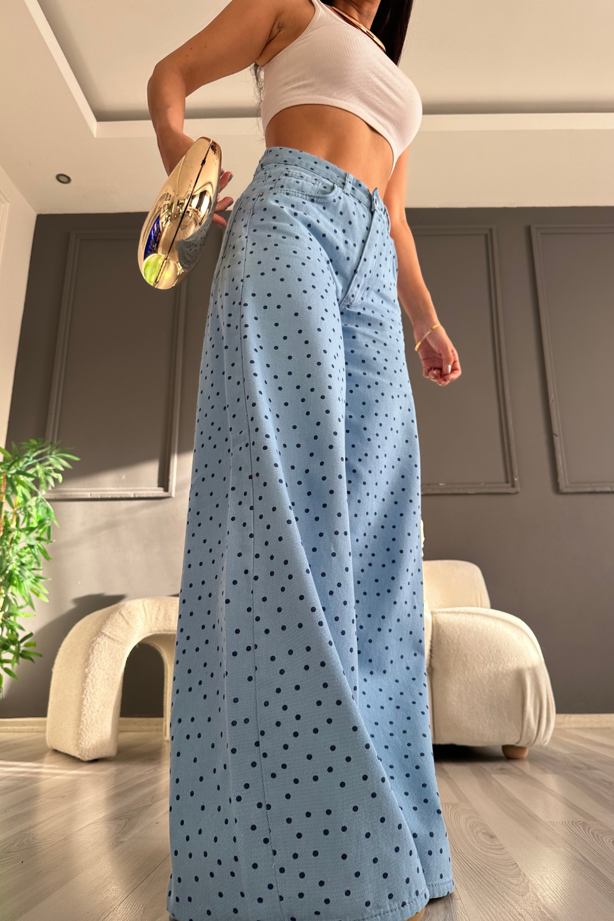 Blue Puantiye Detay Denim