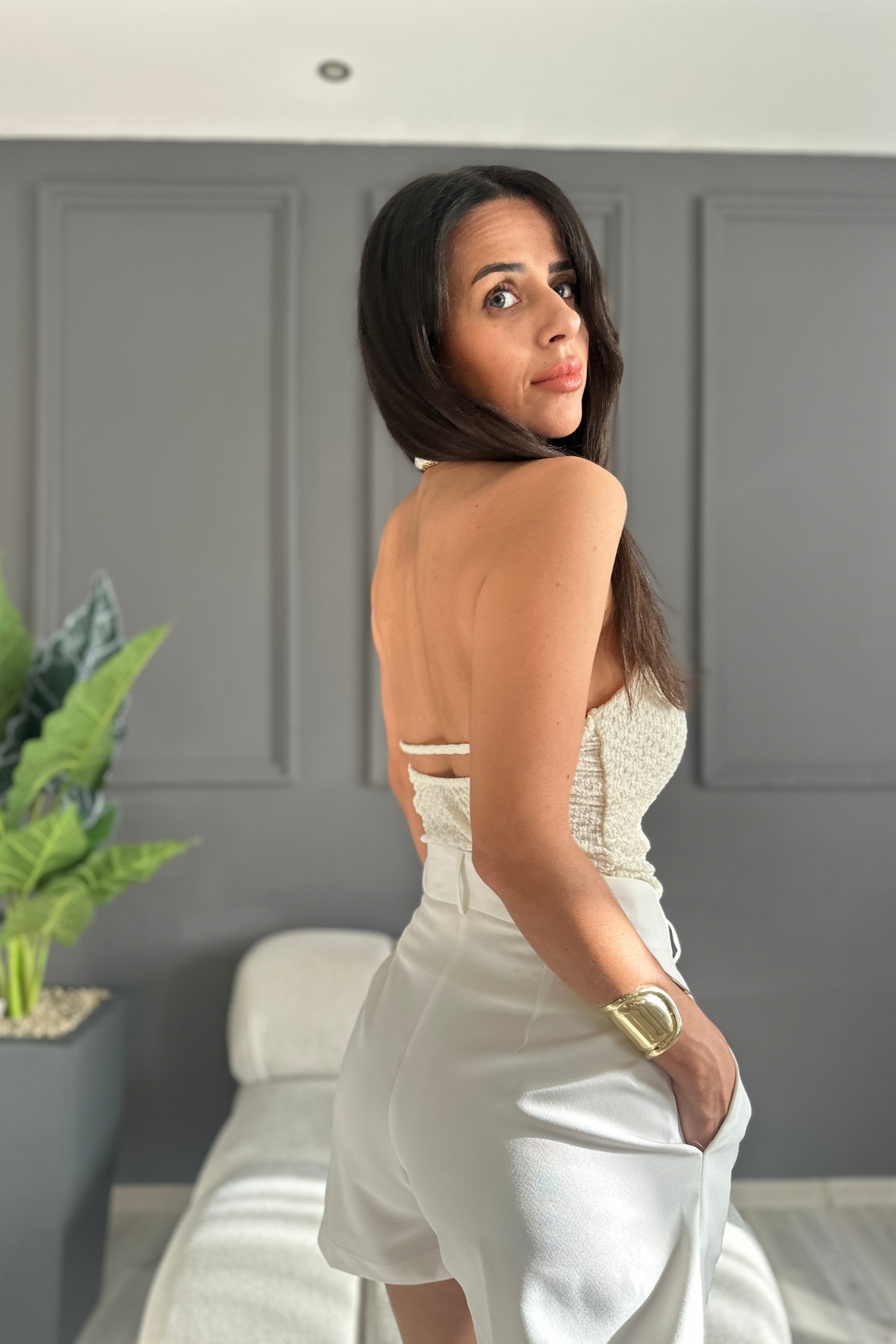 Euru Ayarlamalı Sırtı Açık Bluz