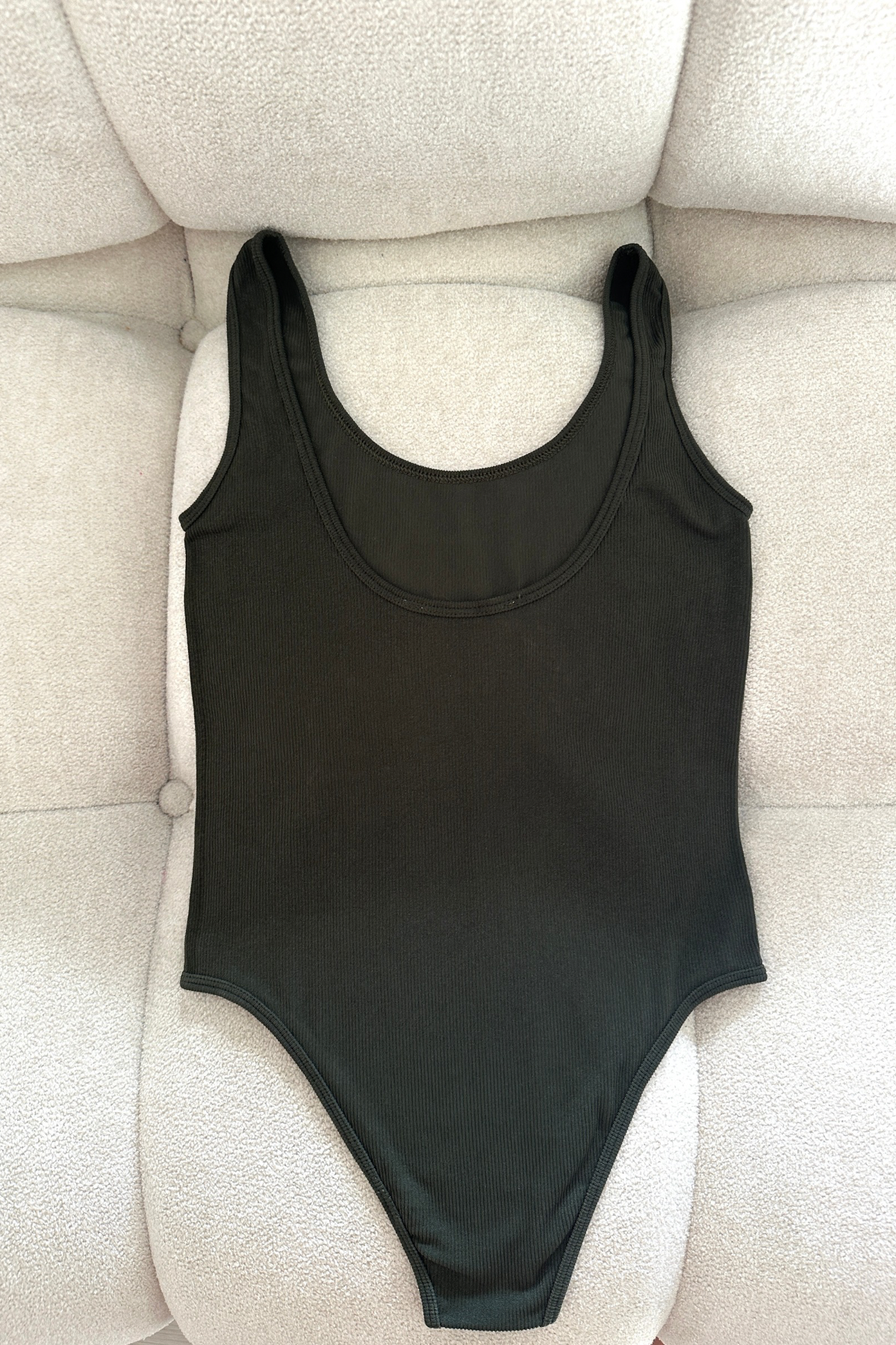 Fitilli Yeşil Likralı Bodysuit