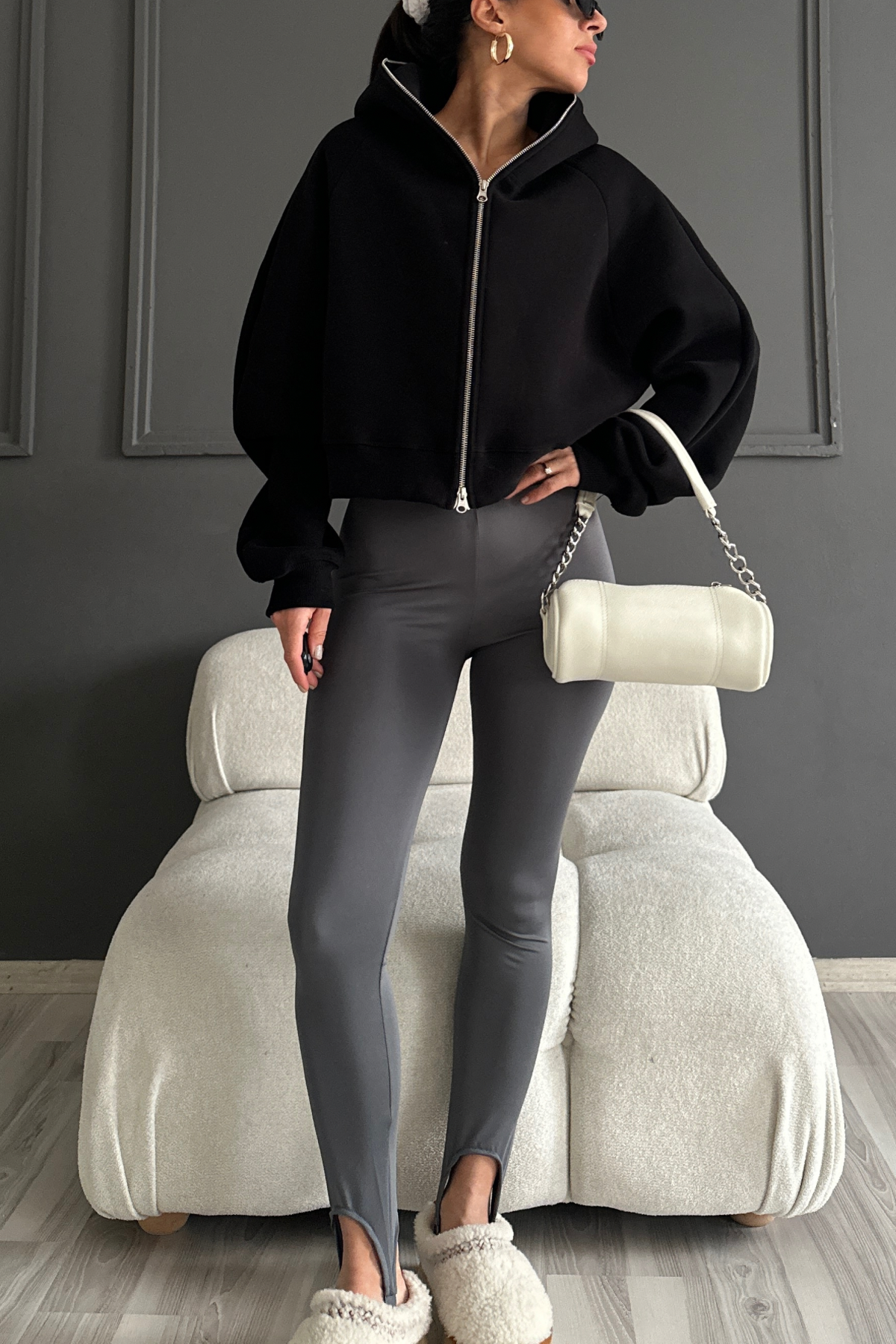 Gri Perfect Fit Toparlayıcı Performans Füze Tayt