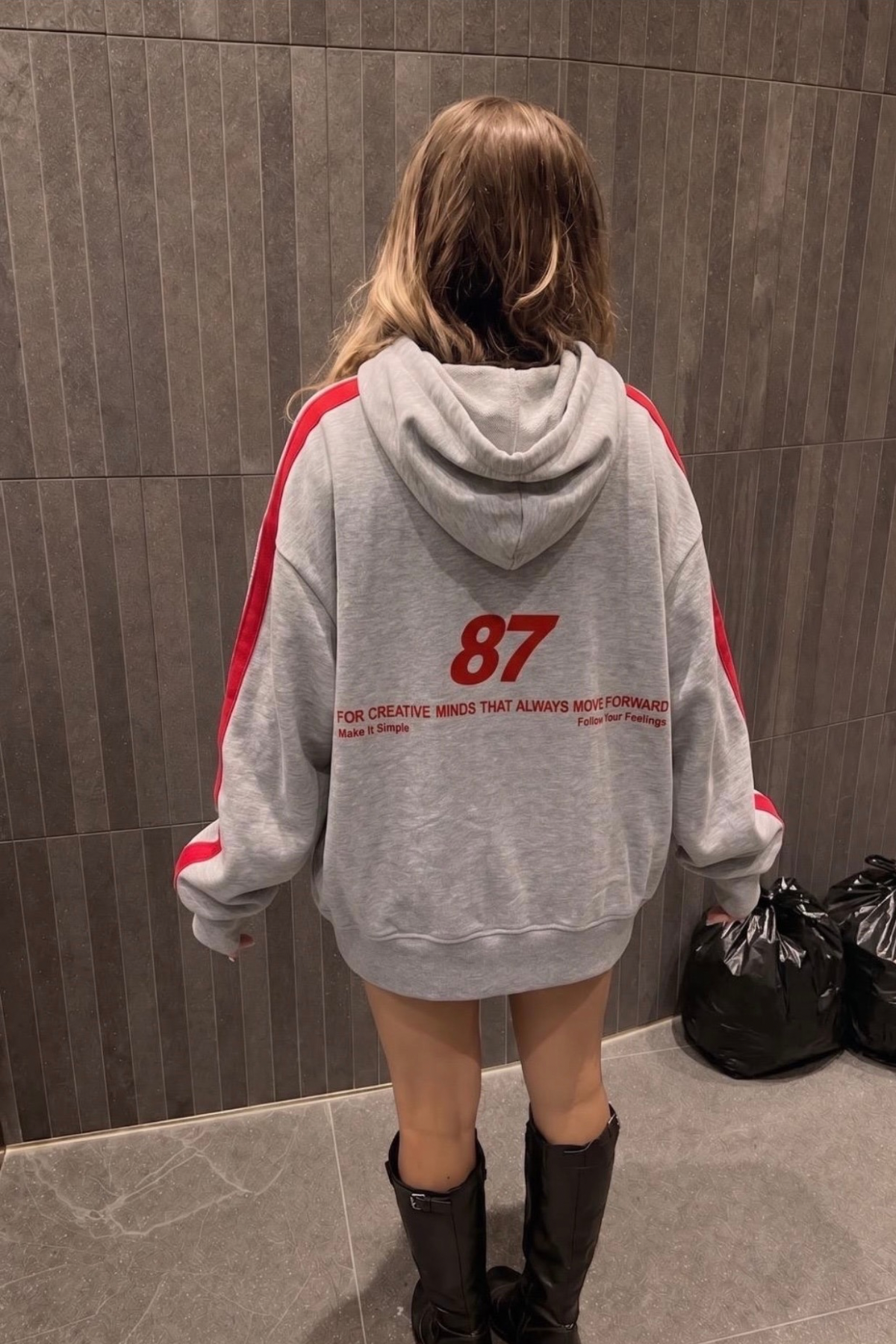 Kırmızı 87 Şeritli Sweat