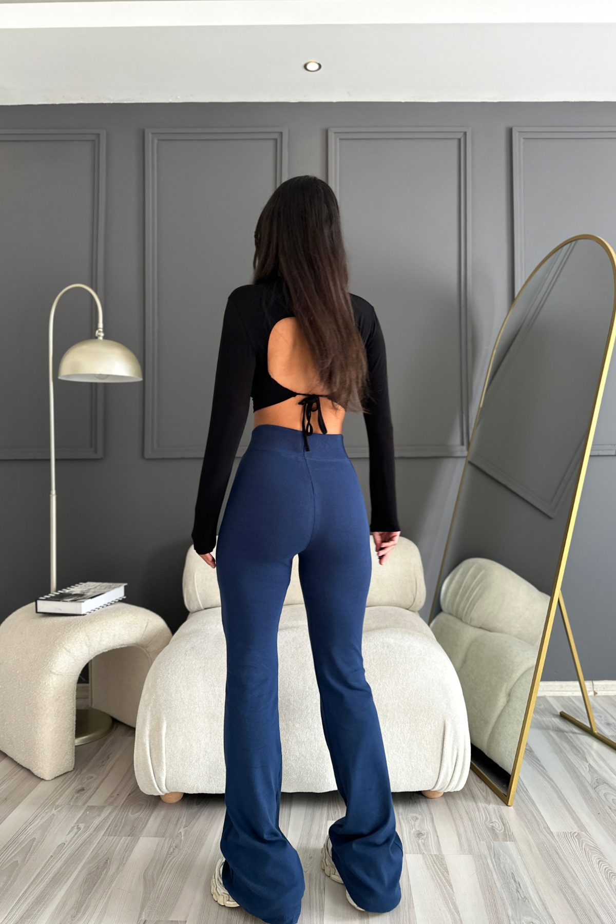 Lacivert Premium Kalite Likralı İspanyol Pantolon