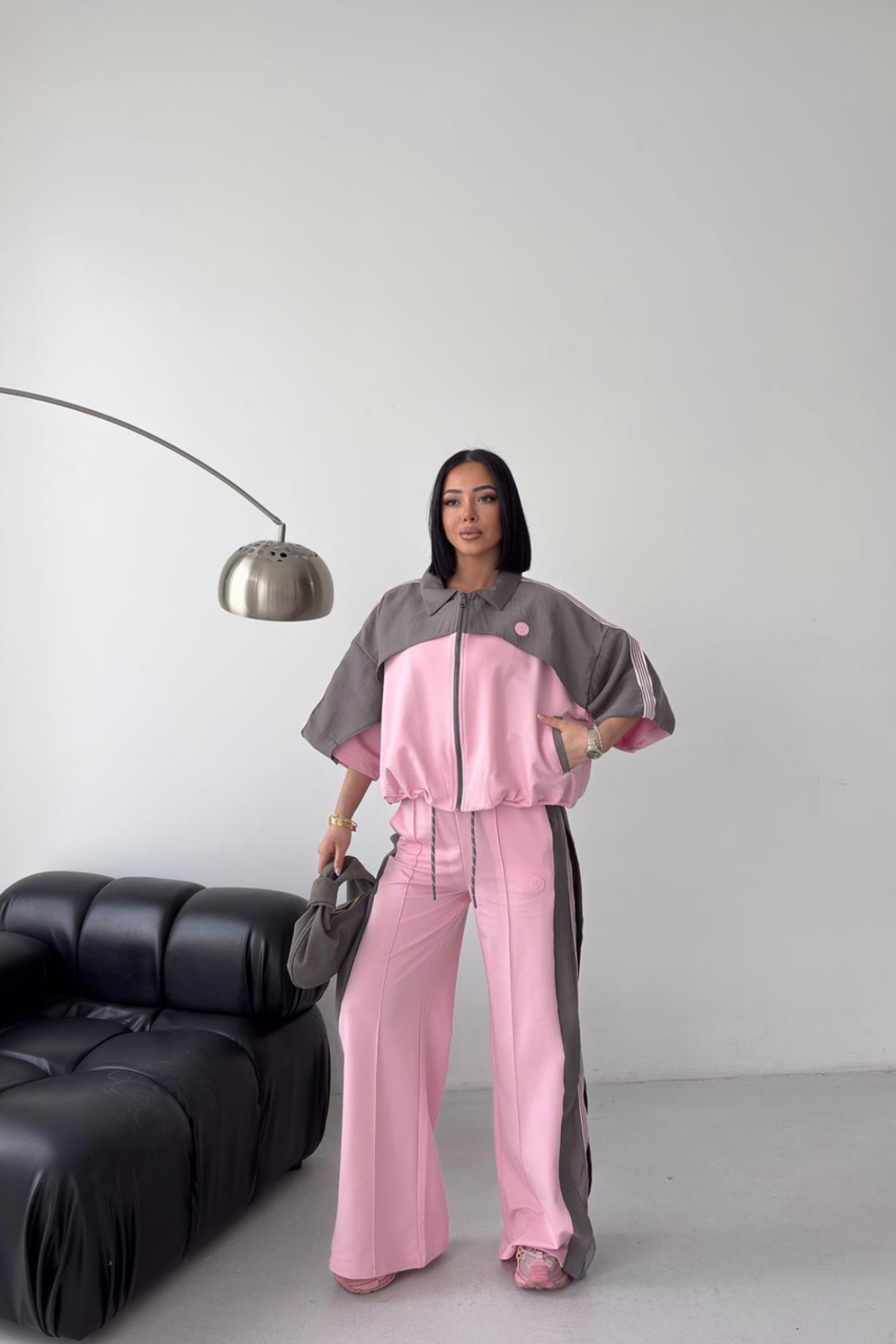 Paraşüt Detay Premium Üçlü Pembe Takım