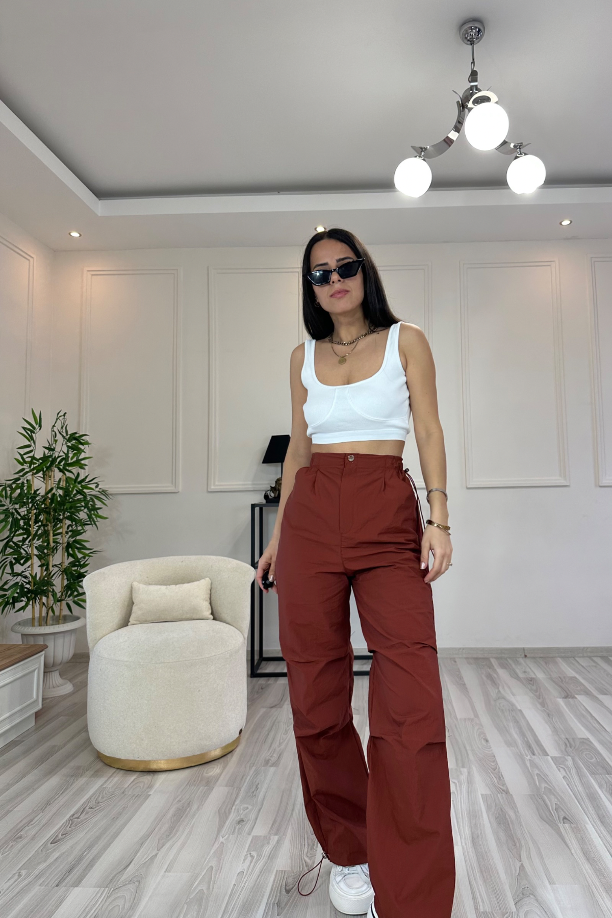 Paraşüt Kiremit Renk Pantolon
