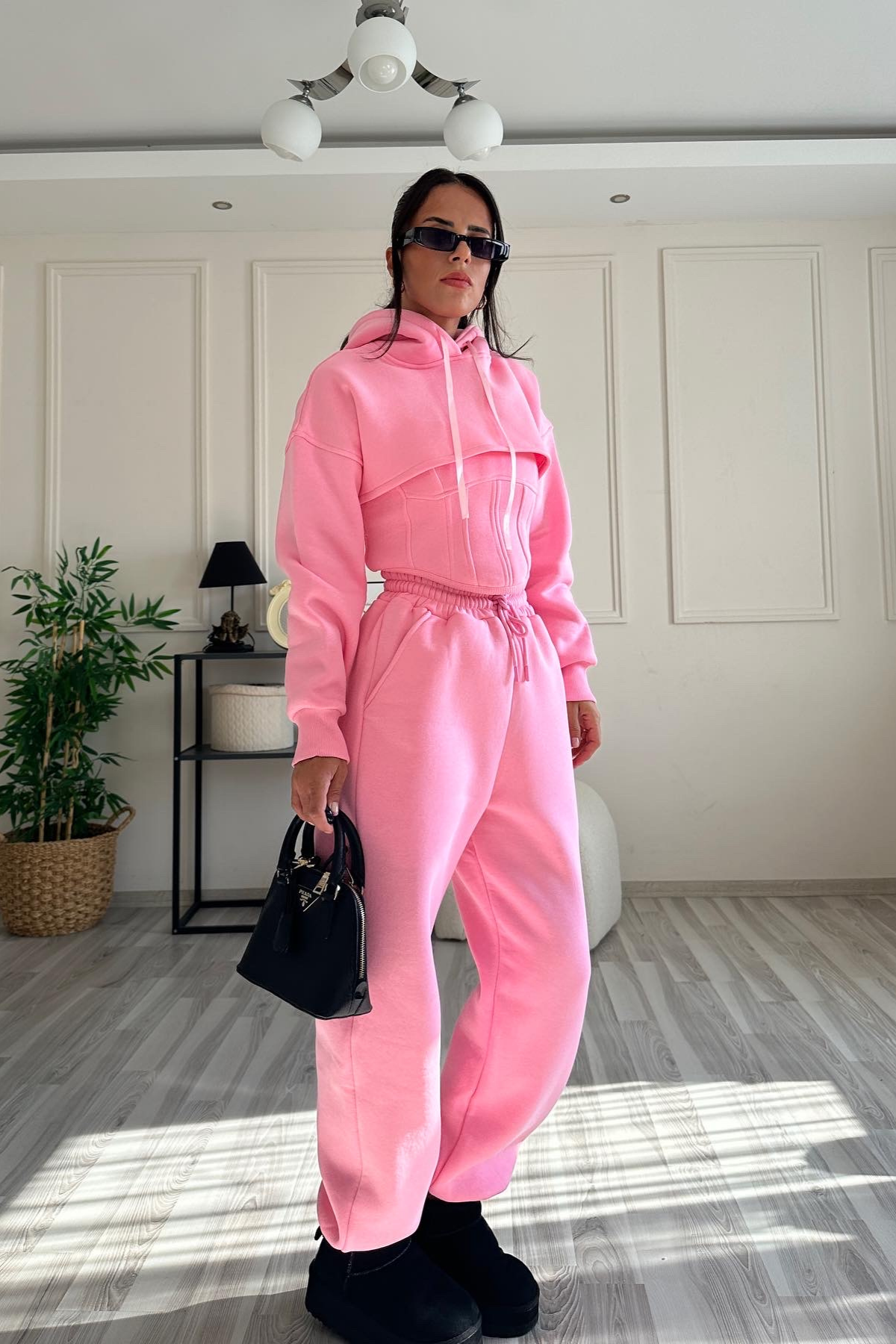 Pembe Üçlü Eşofman Takım