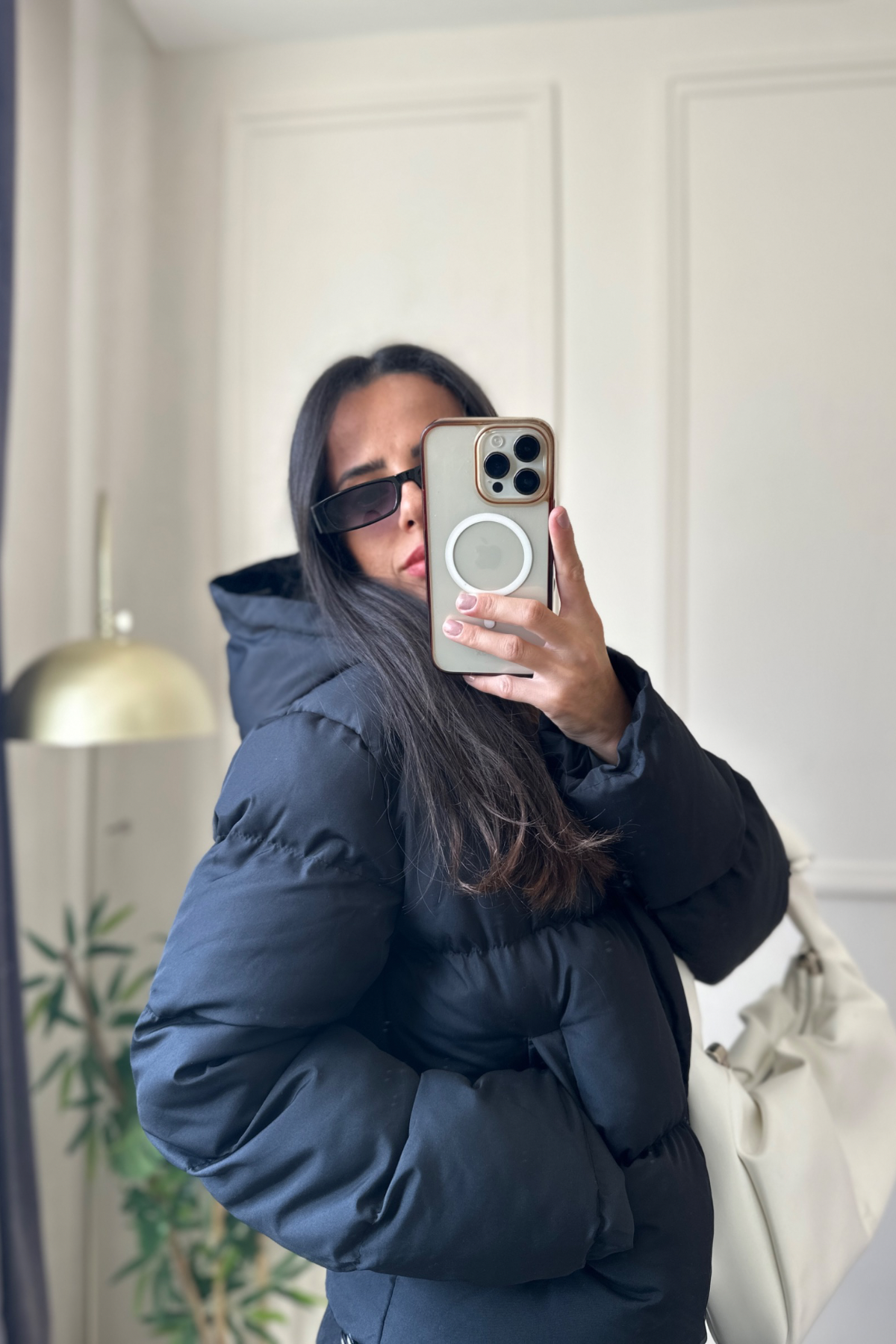 Şişme Siyah Wlls Kapişonlu Mont