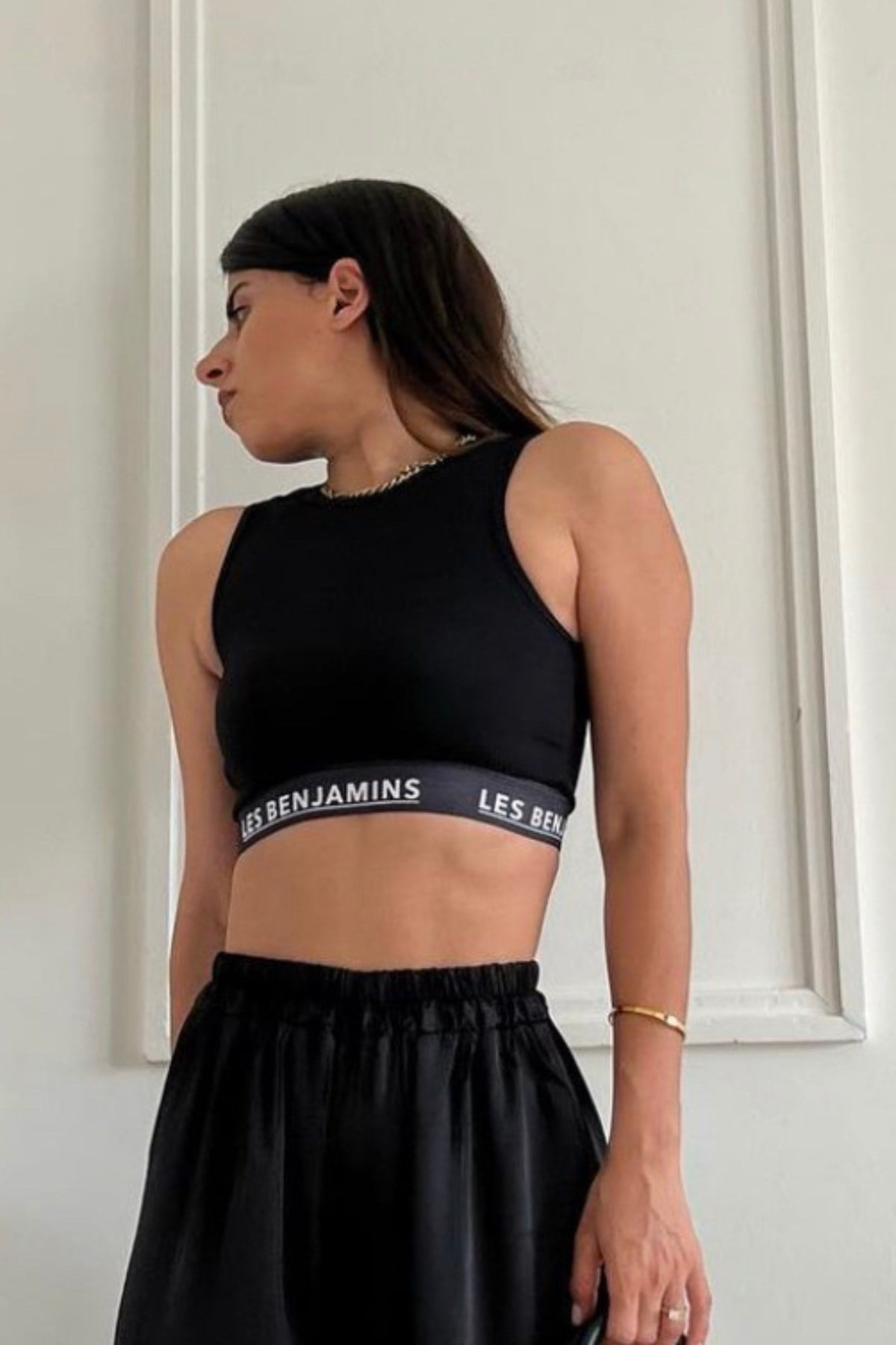 Siyah Baskılı Crop