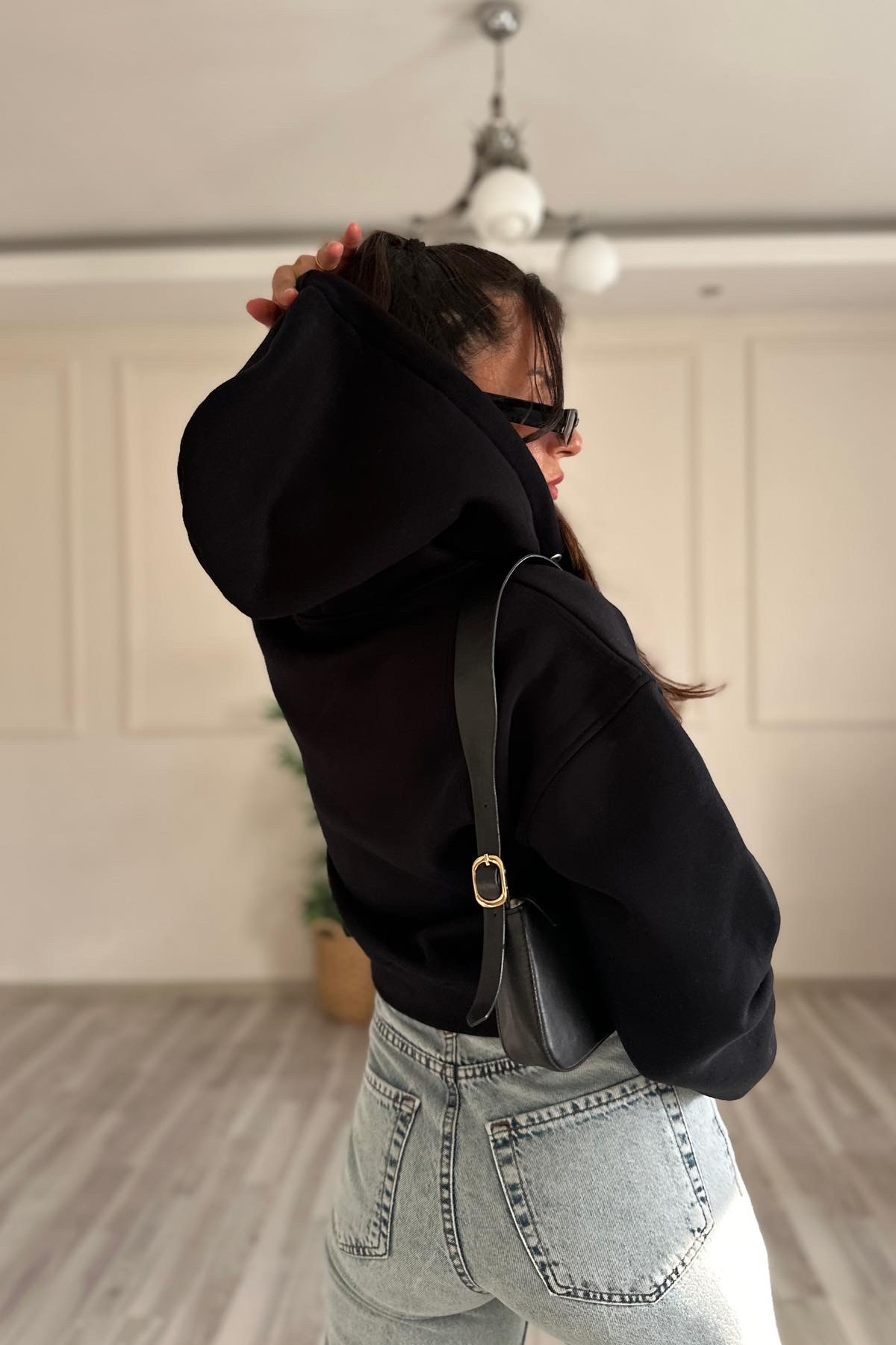 Siyah Kapişonlu Style Of Sweatshirt
