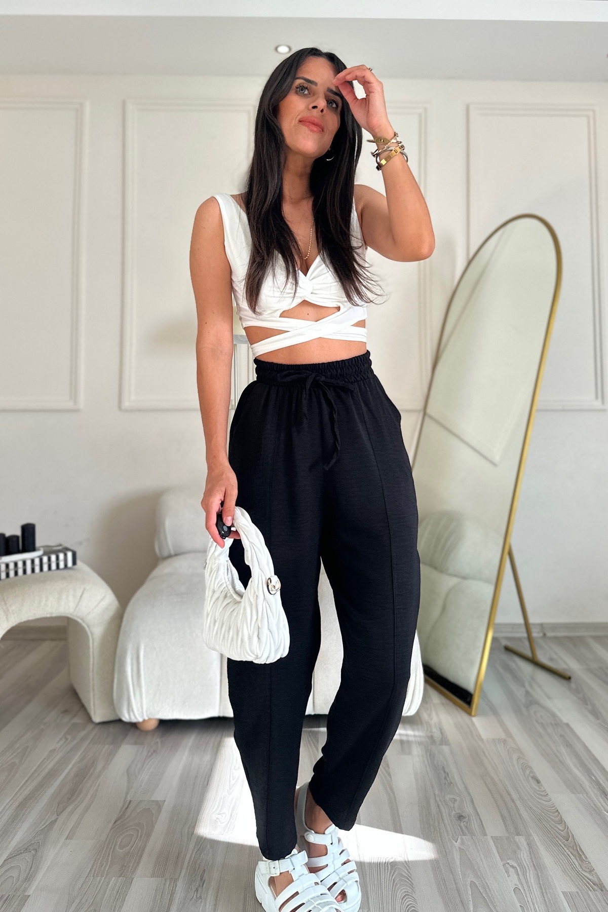 Siyah Tensel Balon Pantolon