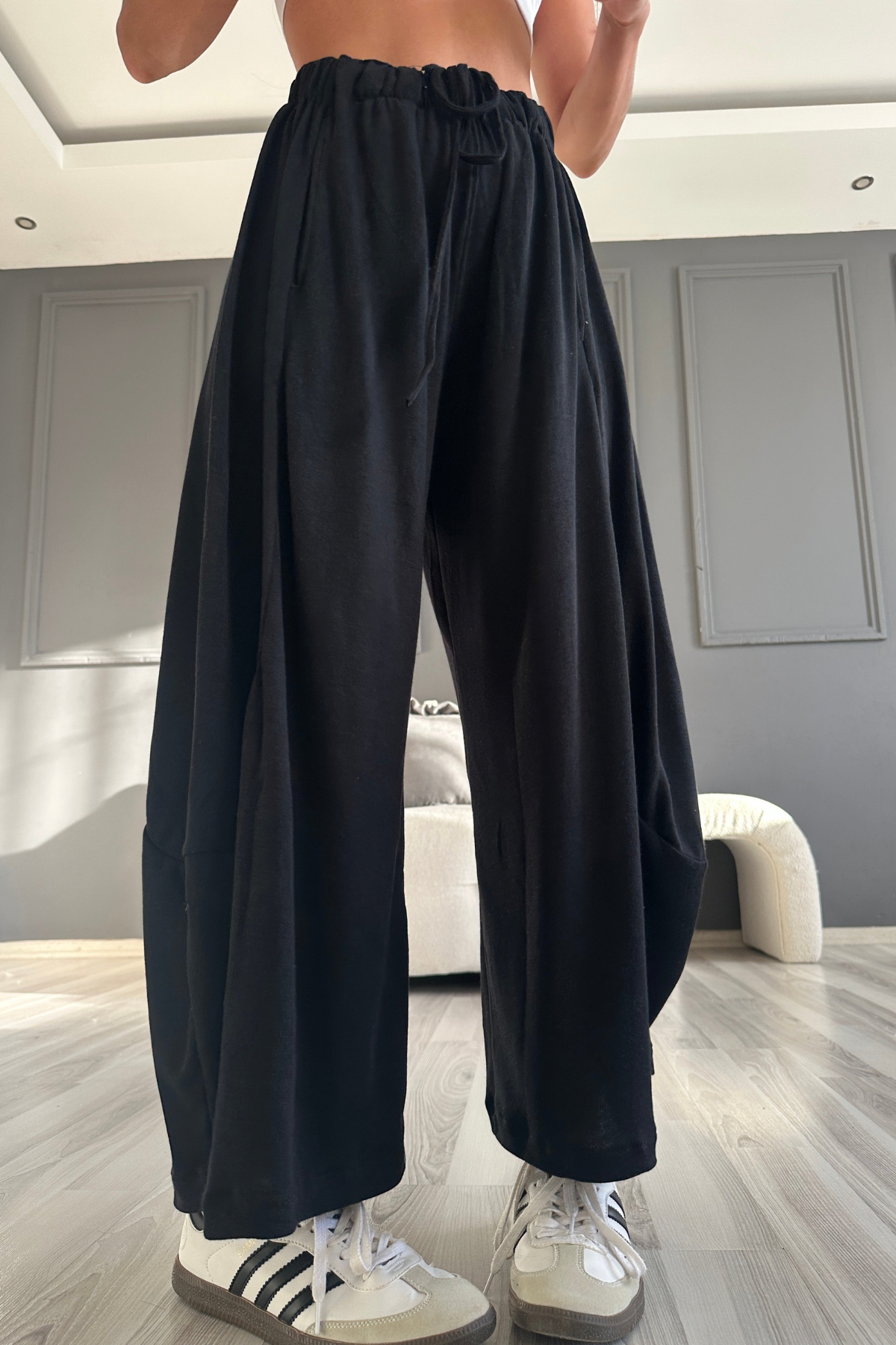 Siyah Ultra Rahat Balon Pantolon