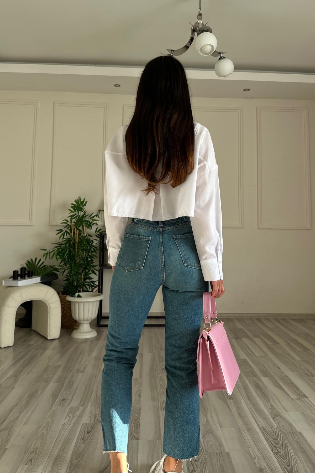 Straight Kesik Paça Koyu Denim