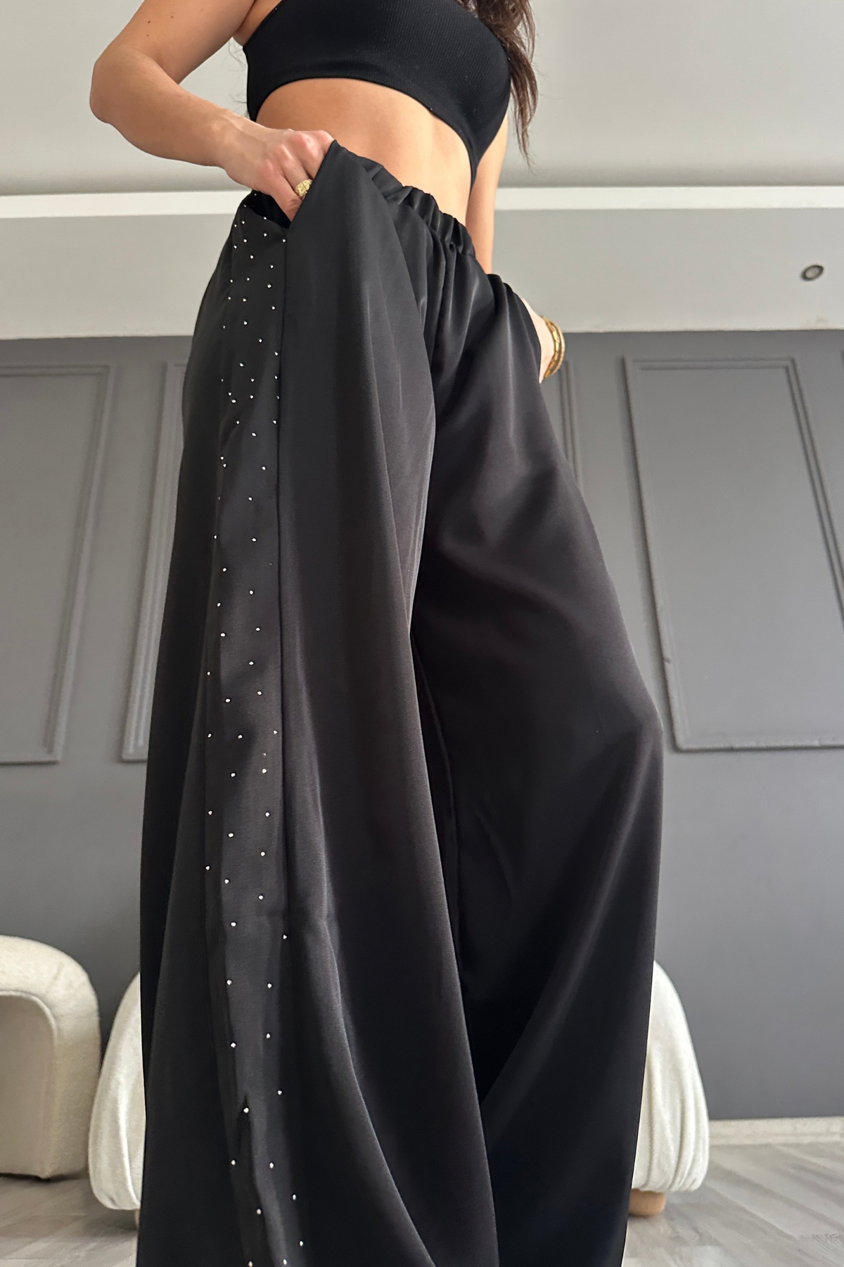 Yan Taşlı Fashion Palazzo