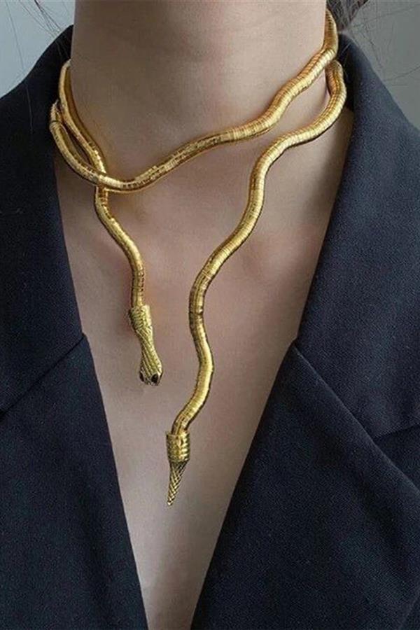 Snake Multirose Necklace - Altın