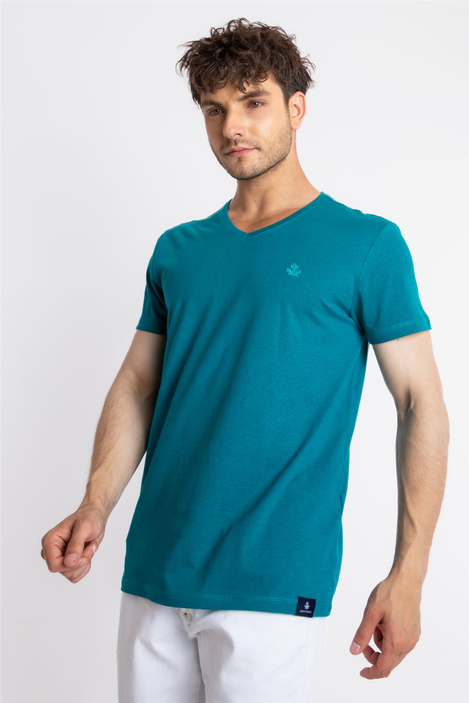 ADAM BOXES V-Yaka T-shirt Veralpes - Göl Yeşili