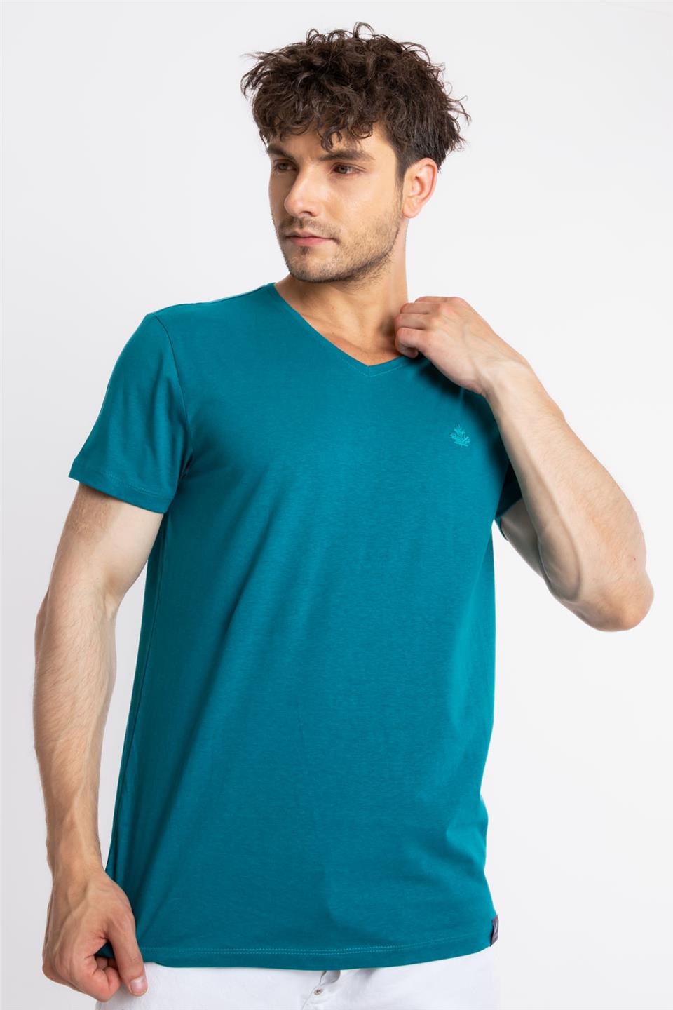 ADAM BOXES V-Yaka T-shirt Veralpes - Göl Yeşili
