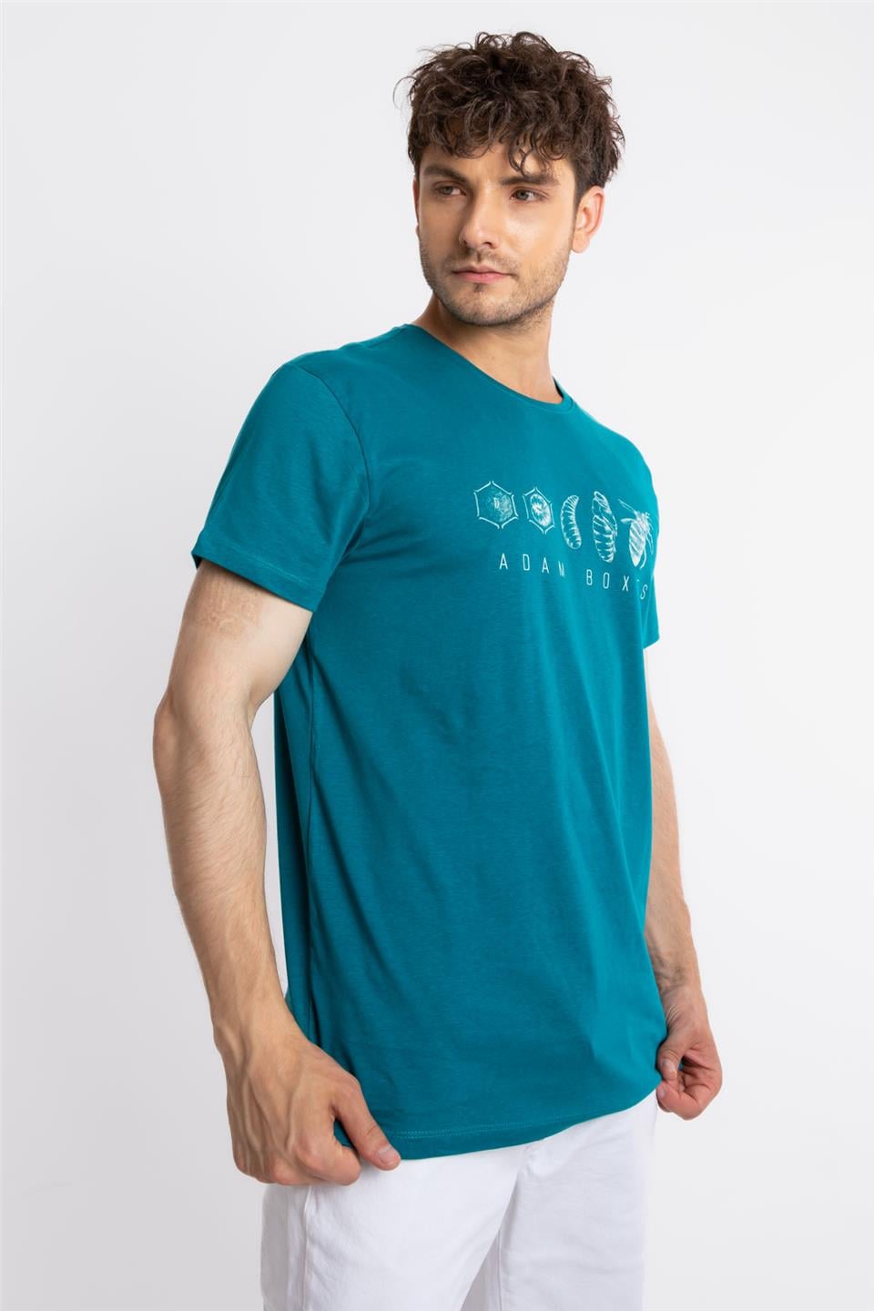 ADAM BOXES Baskılı O-Yaka T-shirt Apiso - Göl Yeşili
