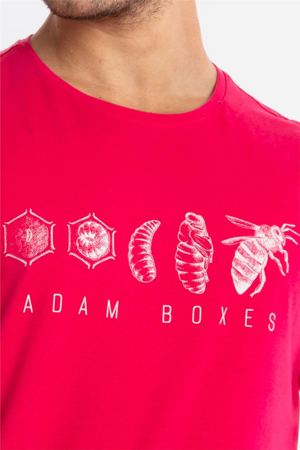 ADAM BOXES Baskılı O-Yaka T-shirt Apiso - Macenta