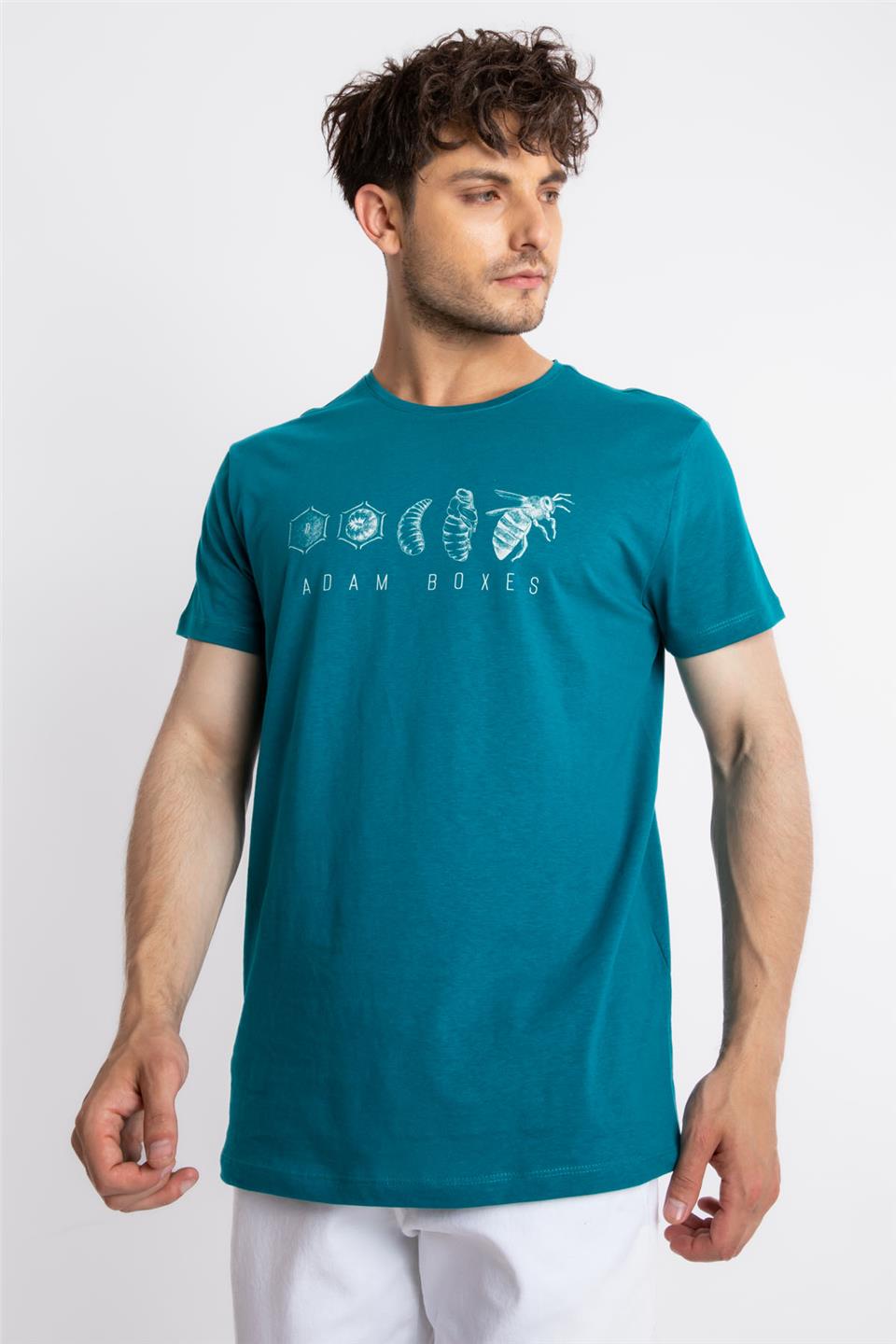 ADAM BOXES Baskılı O-Yaka T-shirt Apiso - Göl Yeşili
